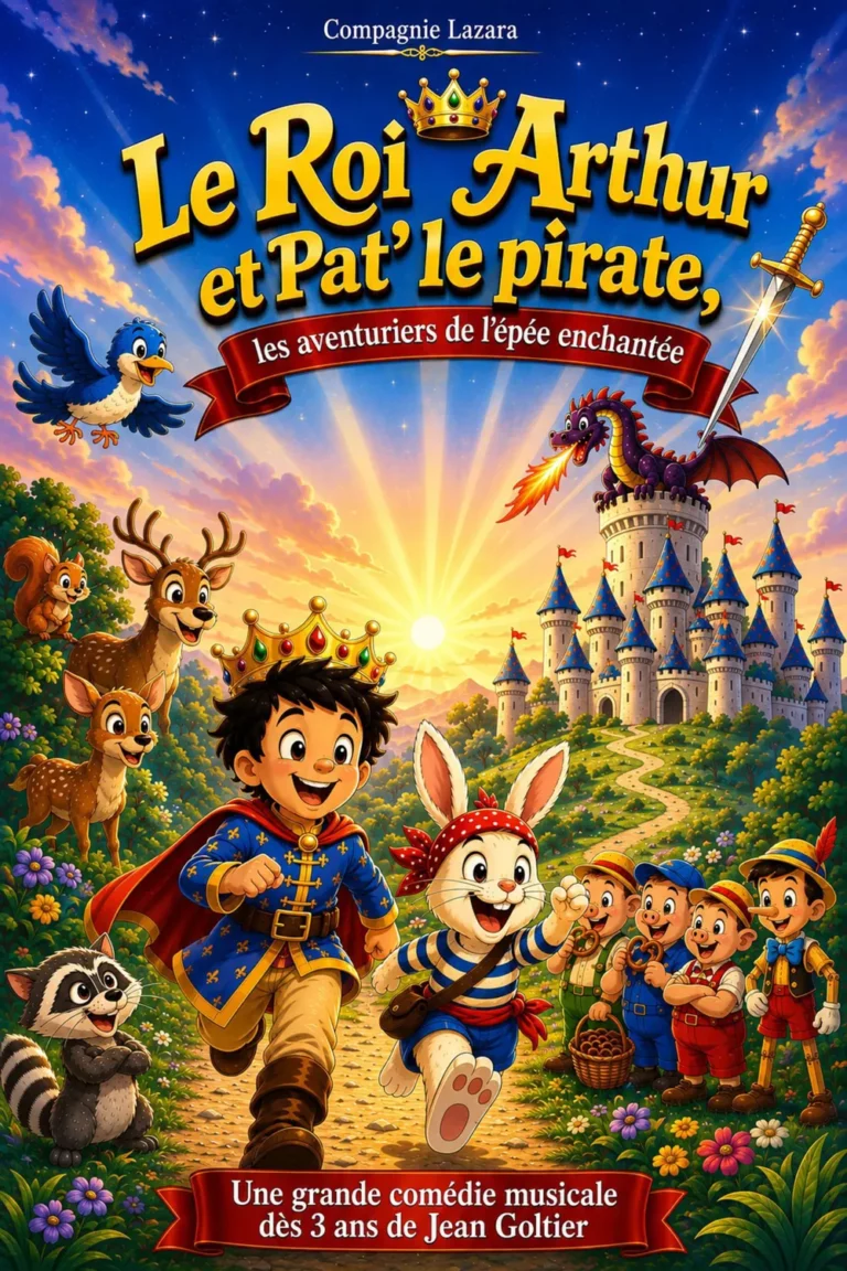 Affiche du spectacle Le Roi Arthur et Pat le pirate à la Comédie de Metz